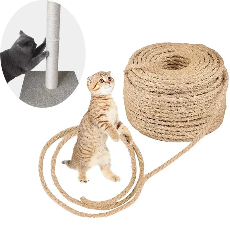 حبل سيزال طبيعي للقطط بقطر 6 مم لاستبدال عمود الخدش