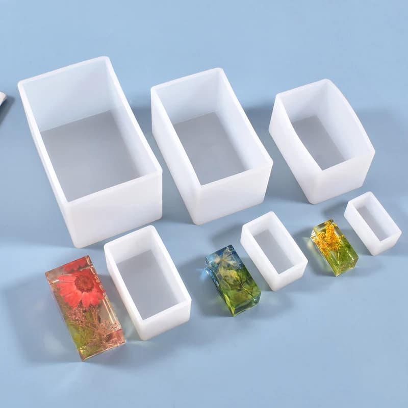 Cuboid Cube Resin Mold Crystal Epoxy Silicone Mold DIY Jewelry Pendant Storage Tray Mold Square Rectangular Casting Accessories - 3