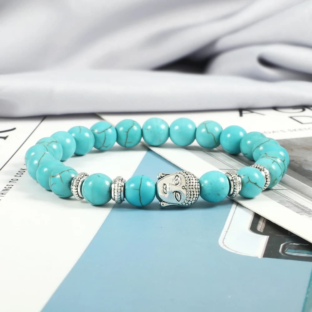 Reiki Tiger Eyes Beaded Buddha Bracelet Natural Stone Bracelet Elastic Rosary Men Women Prayer Charm Yoga Jewelry Gift Pulseras - 3