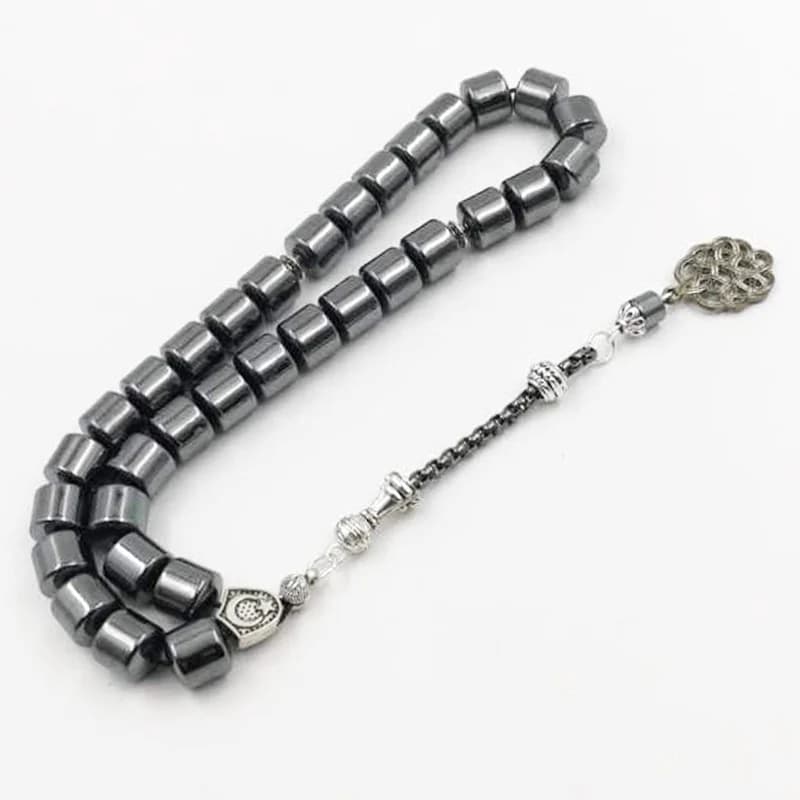 Tasbih Natural hematite stone promotes blood circulation misbaha 33 beads muslim bracelet islamic gift accessoriy turkey jewelry - 5