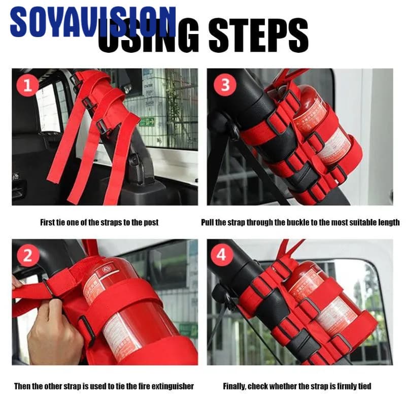 Universal Oxford Car Roll Bar Fire Extinguisher Holder Large & Small Size for Jeep Wrangler TJ JK JL 1997-2022 Car Accessories - 6