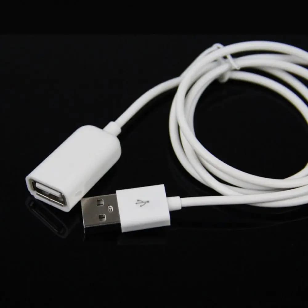 كابل تمديد USB 2.0 من ذكر إلى أنثى بطول 1 متر، مصنوع من PVC أبيض معدن، مناسب لأجهزة المحور - 4