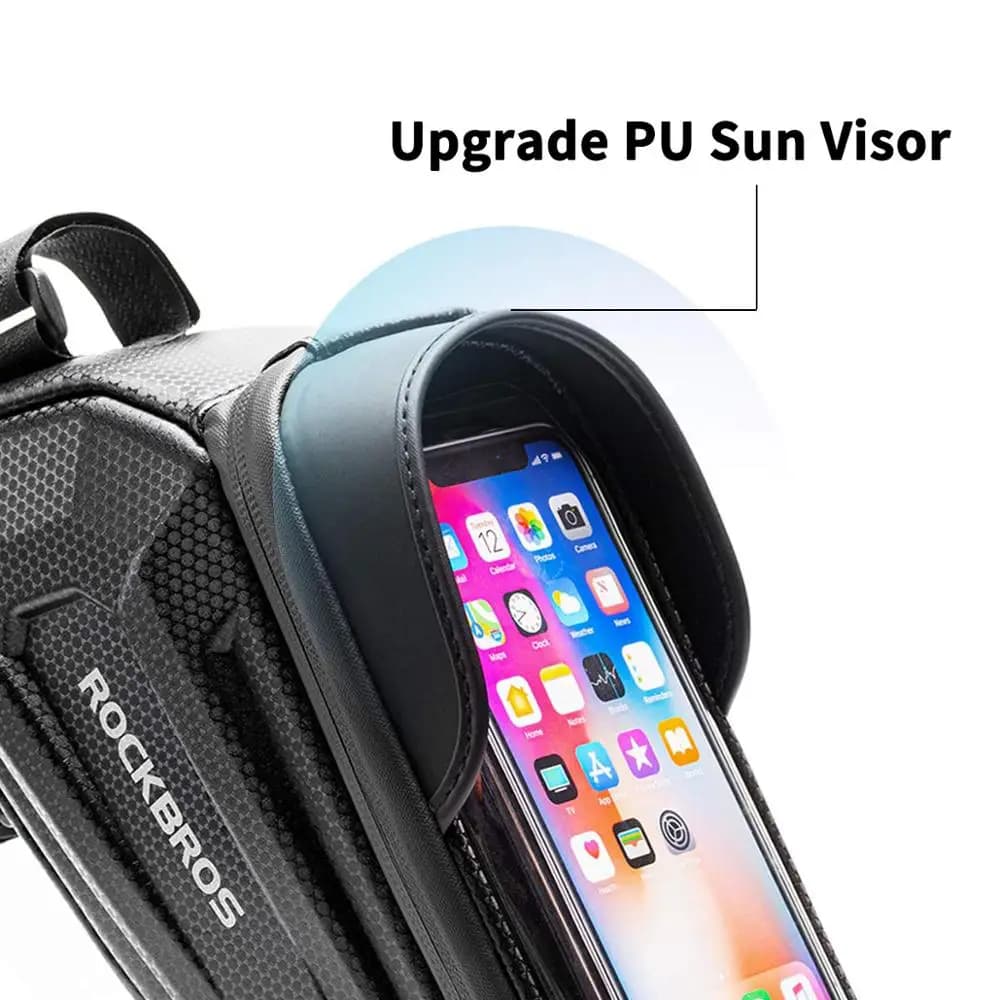 ROCKBROS Bicycle Bag Waterproof Touch Screen Cycling Bag Top Front Tube Frame MTB Road Bike Bag 6.5 Phone Case Bike Accessories - 5
