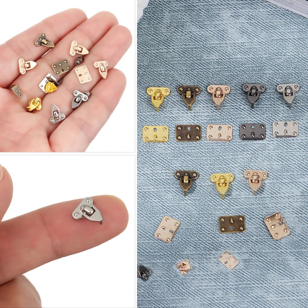 4 قطع حرف يدوية معدنية صغيرة DIY أجزاء دمية BJD حقيبة صندوق حافظة ركن حامي الأمتعة صندوق أقفال الصناديق ملحقات - 2