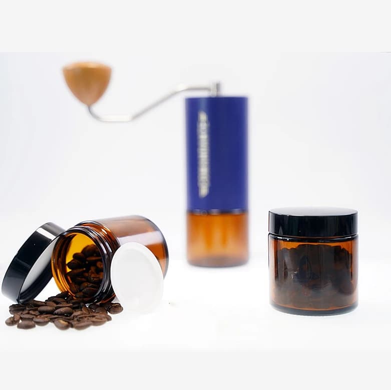 برطمان زجاجي محمول 130 مل، خزان تخزين حبوب القهوة، حاوية مسحوق القهوة، برطمان زجاجي سميك محكم الغلق - 4
