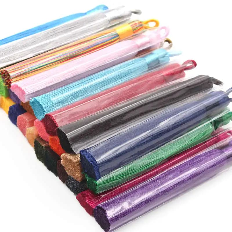 5Pcs Key Tassel DIY Clothing Hat Bookmark Jewelry Accessories Sachet Ice Silk Hanging Ear Home Decoration Pendant Material - 5