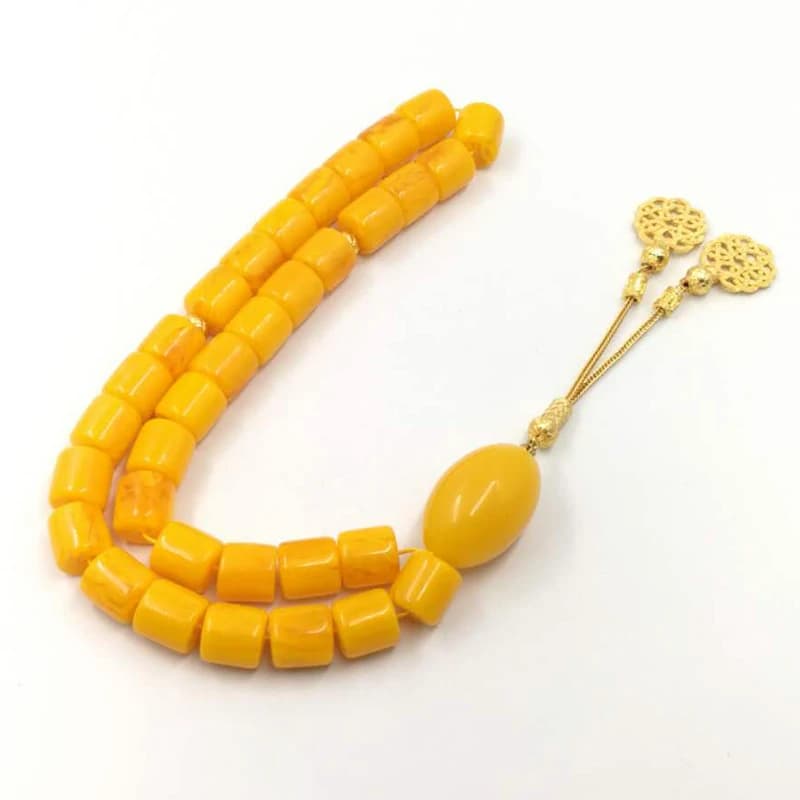 Turkish design Tasbih 33 45 51 66 99 Resin Beads Ambers color high quality misbaha Man's Islam bracelets gift Eid rosary - 5