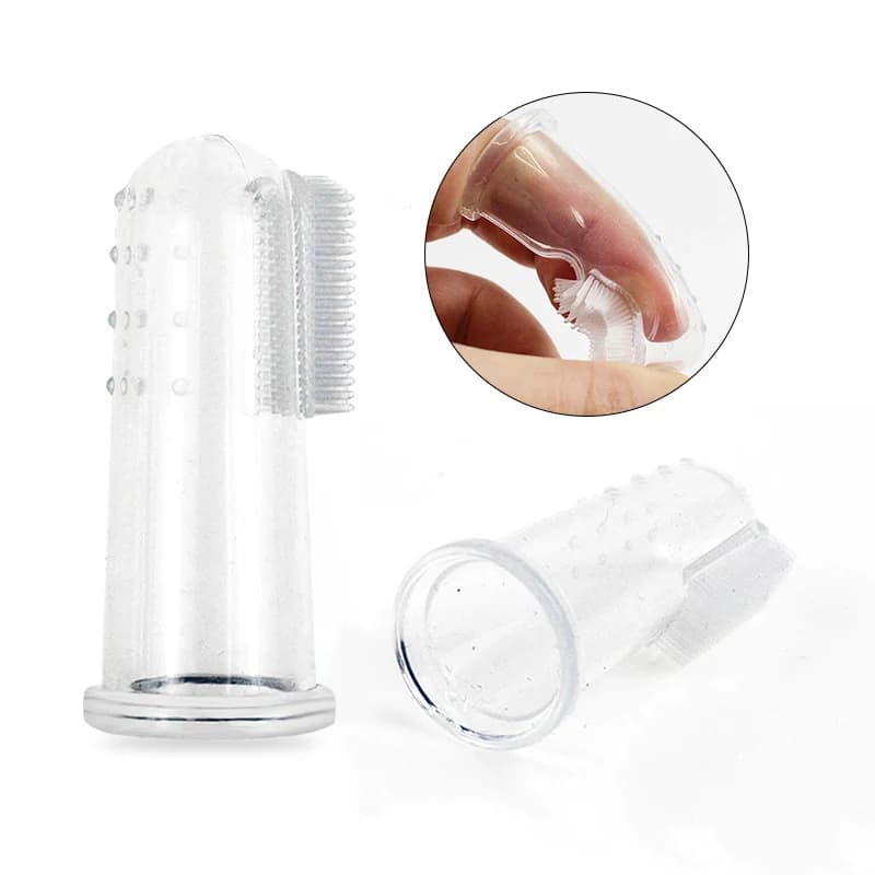 1PC Super Soft Pet Finger Dog Toothbrush  Teddy Dog Brush Bad Breath Tartar Teeth Tool Cat Cleaning Dog Supplies Accessories - 3