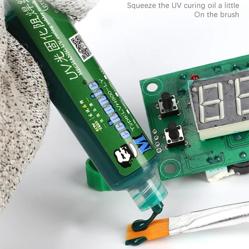 MECHANIC طلاء لحام UV زيت أخضر PCB BGA لمنع التآكل وقوس اللحام معجون لحام حبر فلックス - 2