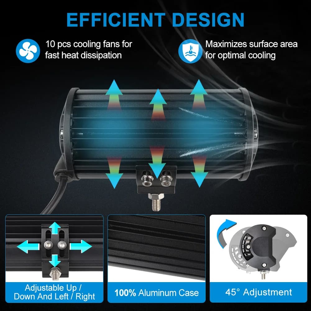 NAOEVO 7 Inch LED Bar Light Off Road 240W 12V 24V Combo Beam led Work Lamp Bracket for Niva lada 4x4 Truck ATV Accessories - 5