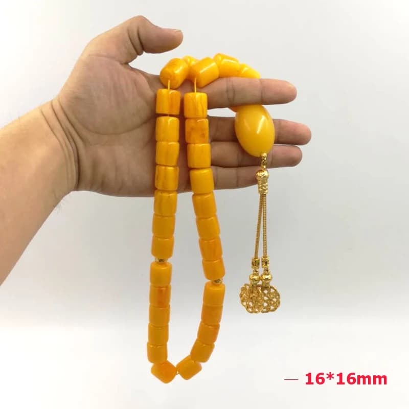 Turkish design Tasbih 33 45 51 66 99 Resin Beads Ambers color high quality misbaha Man's Islam bracelets gift Eid rosary - 6