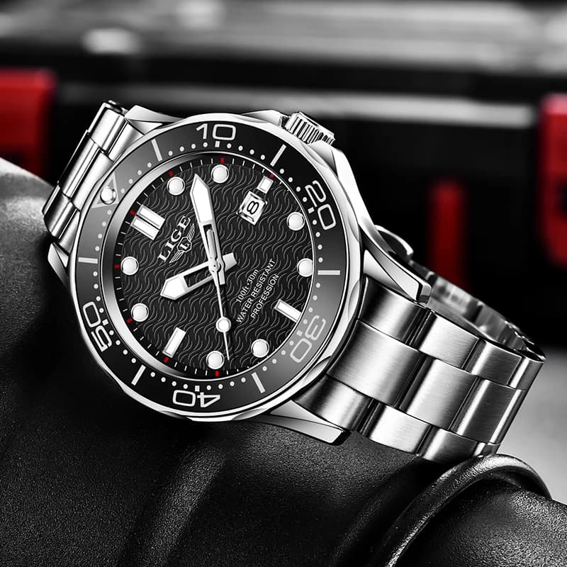 2025 LIGE New Waterproof Watch Men Top Brand Luxury Stainless Steel Men Watch Fashion Casual Sport Men Quartz Date Wristwatches - 3