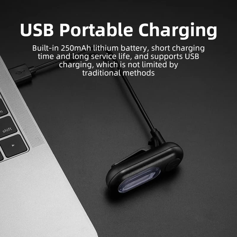 ضوء خلفي للدراجة من ROCKBROS، 250 مللي أمبير، قابل لإعادة الشحن عبر USB، إضاءة دراجات فائقة الخفة، مقاوم للمطر، 5 أوضاع إضاءة، إكسسوارات دراجات - 5