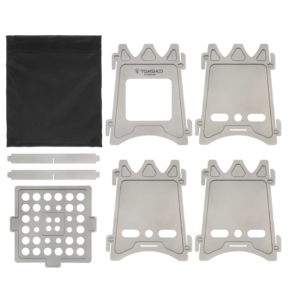 Tomshoo Titanium Stove Outdoor Camping Wood Stove Portable Folding Lightweight Tourist Wood Burner for Hiking Cooking Picnic - 5