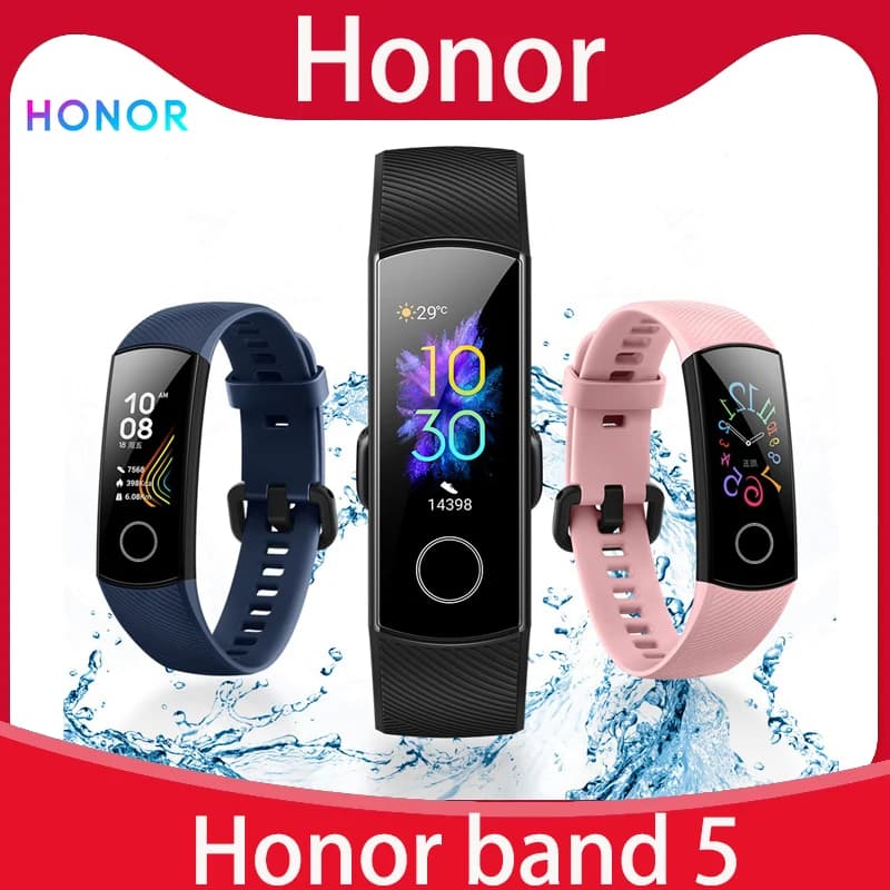 Original Honor Band 5 Smart Wristband Blood Oxygen 0.95' Touch Screen Detect Swim Posture Heart Rate Sleep SnapBracelet