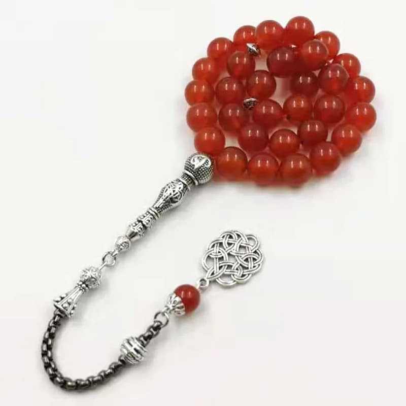 Natural Red Agates chalcedony Tasbih Islam misbaha Muslim Everything is new bracelet prayer beads 33 66 99beads stone Rosary - 5