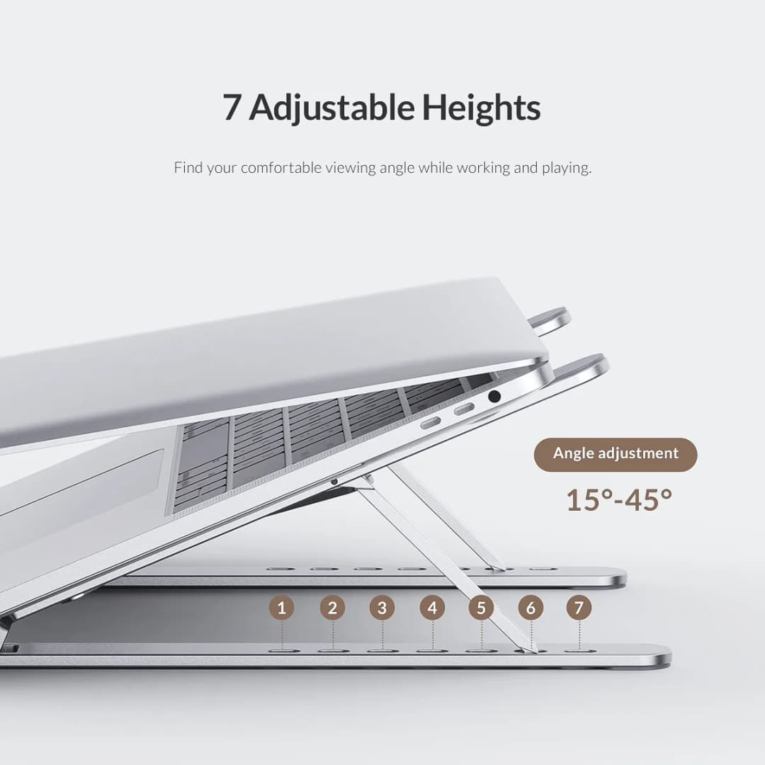ORICO Foldable Laptop Stand Holder Riser Portable Adjustable Aluminum Notebook Stand Computer Stand 7 Angles for MacBook Tablets - 4