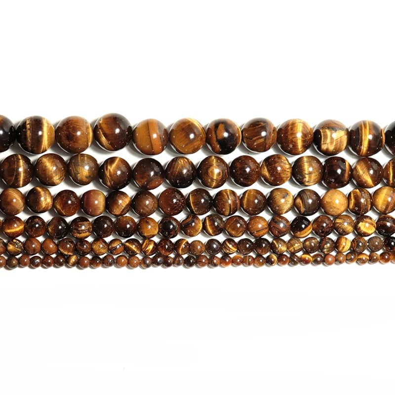4mm/6mm/8mm/10mm/12mm/14mm Real Natural Tiger eye Stone Beads For Jewelry Making Brown Smooth Beaded Armbandjes Maken Perles - 3