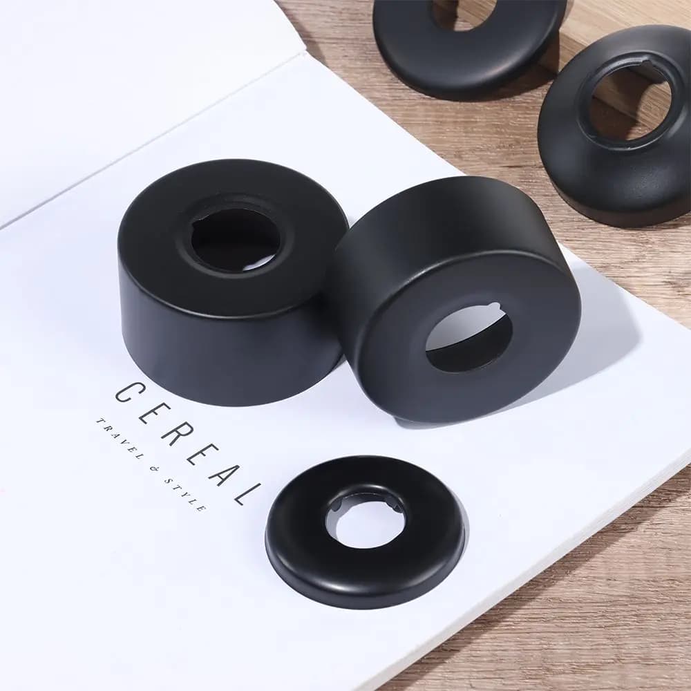 1 Pcs Black Useful Flange Cover Wall Flange Chrome Faucet Decorative Cover Faucet Decor Pipe Wall Covers Faucet Accessories - 2