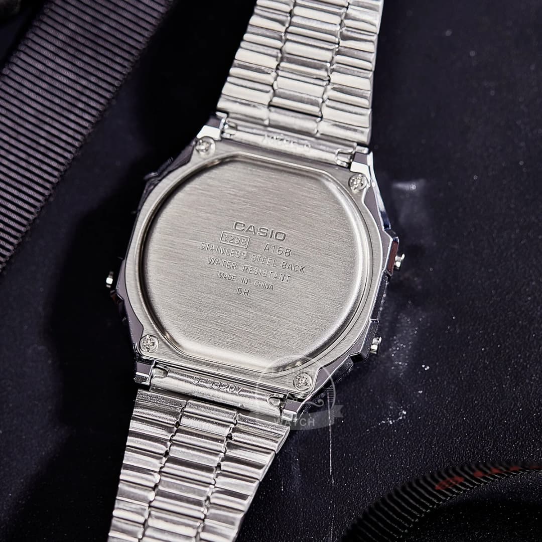Casio silver watch for men LED digital Waterproof Quartz Small square table military Wrist Watch relogio masculi A158WA1D - 6