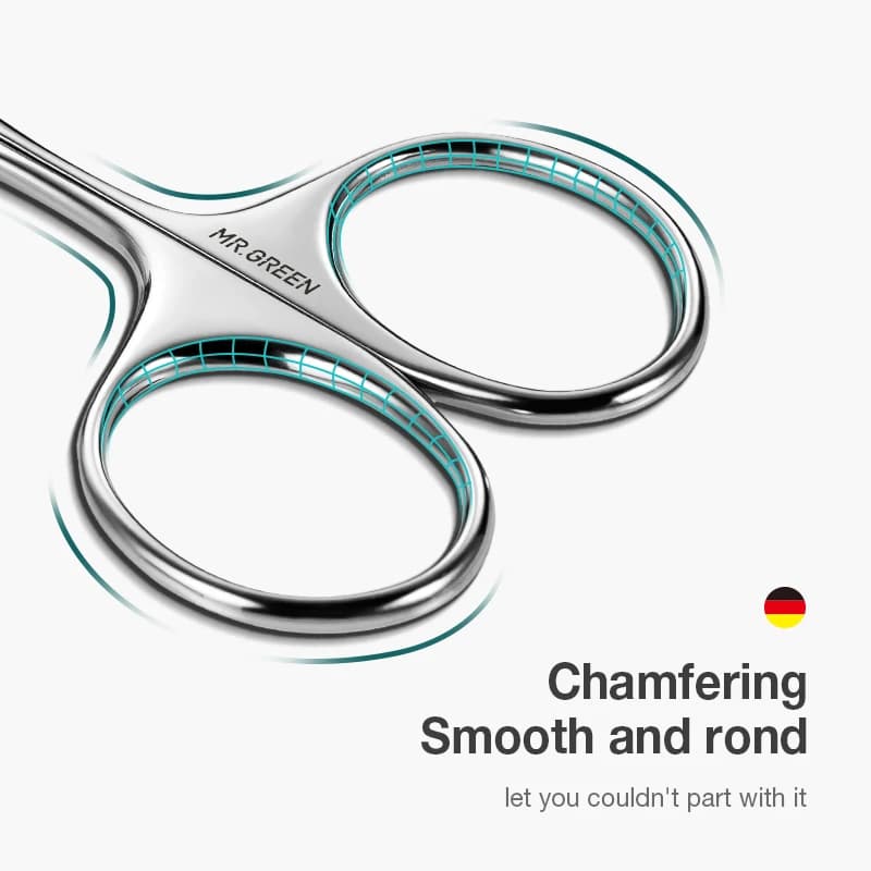 مقص شعر الوجه من MR.GREEN مقص احترافي من الفولاذ المقاوم للصدأ لتشذيب الشارب وشعر الأنف واللحية والحاجبين والرموش - 4