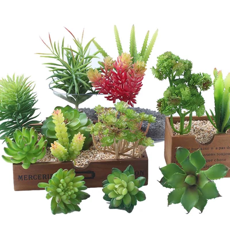 نباتات عصارية اصطناعية 2021 ديكور منزلي حديقة بونساي صغيرة لتزيين غرف النوم والزفاف - 6