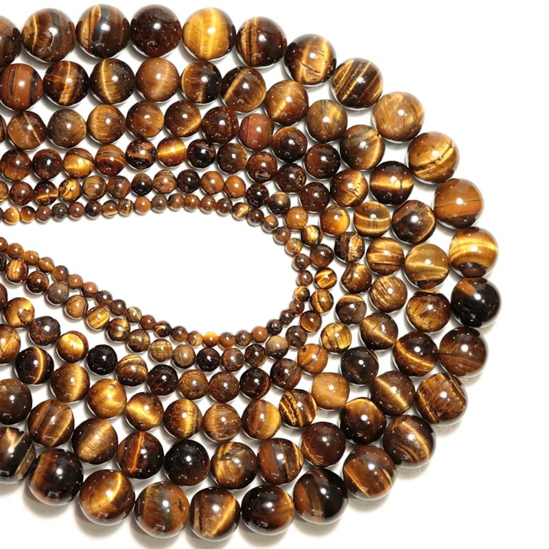 4mm/6mm/8mm/10mm/12mm/14mm Real Natural Tiger eye Stone Beads For Jewelry Making Brown Smooth Beaded Armbandjes Maken Perles - 5