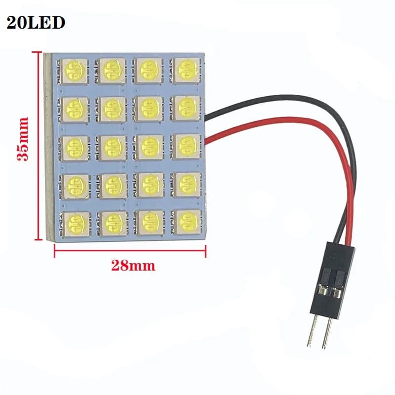 إضاءة لوحة T10 Festoon 5050 48/24/15/12 SMD، أبيض فائق، مصباح LED للقراءة في السيارة، مصباح صندوق الأمتعة، قاعدة محول 3 - 4