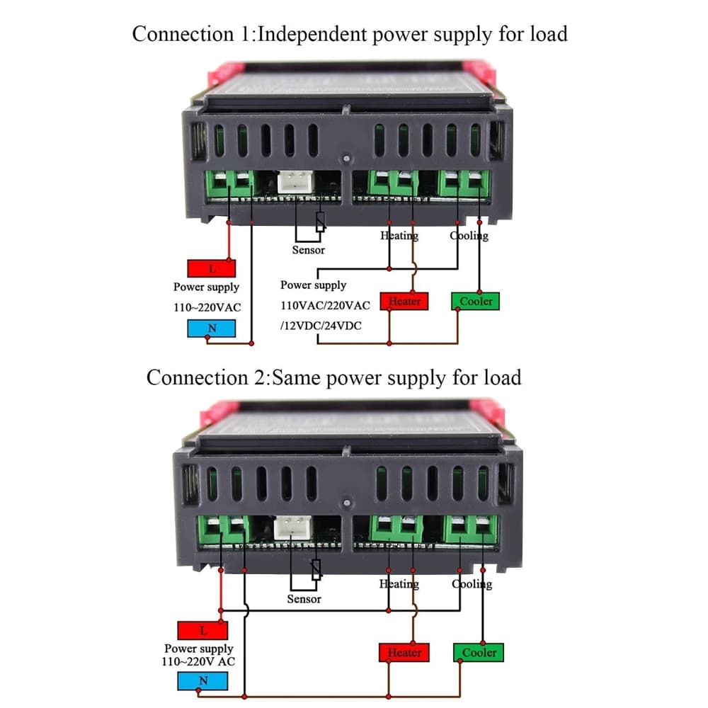 منظم حرارة رقمي STC-1000 منظم حرارة حاضنة مرحلي تدفئة وتبريد 12 24V 220V - 3