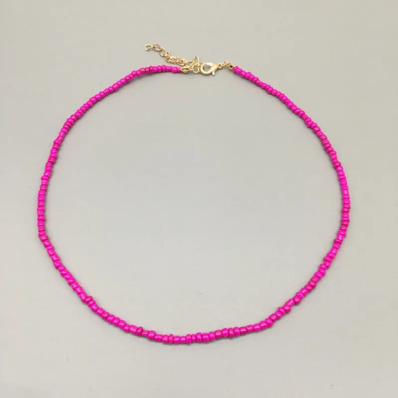 Beaded Simple Seed Beads Strand Necklace Women String Short women Necklace Jewelry Chokers Necklace Gift necklaces for women - 3