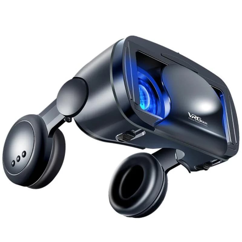 نظارات الواقع الافتراضي VR شاشة ضخمة IMAX نظارات ثلاثية الأبعاد عالية الدقة نظارة رأس VR من جوجل كاردبورد لهواتف 5-7 بوصة، تدعم ذراع التحكم - 2