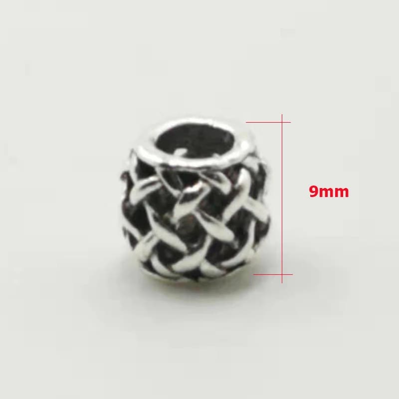 10pcs/bag Tasbih beads Wholesale ancient carving  large hole hollow alloy bead for jewelry spacer bead accessories - 6