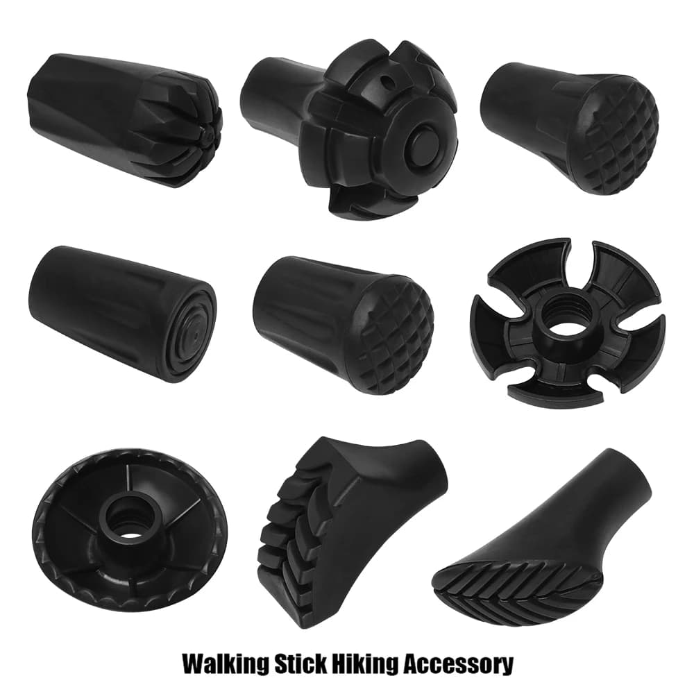 2021 مبيعات ساخنة، 1 قطعة، عصا مشي شمالية سوداء جديدة، عكاز نمط شمالي، 9 أنماط، اكسسوارات عصا تنزه