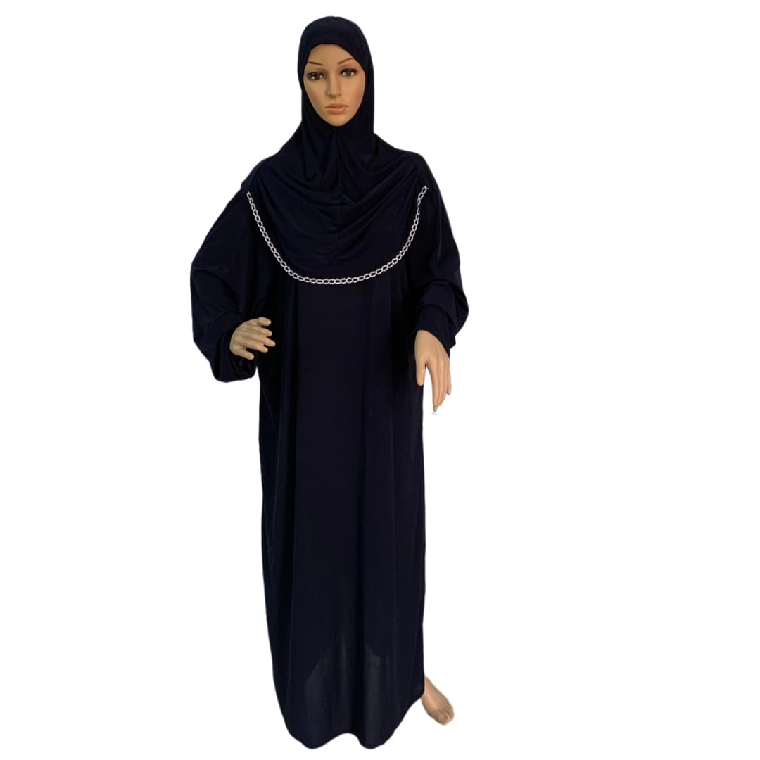 H118 Free size muslim dress with attached hijab pray khimar kaftan  burqa abaya robe hijab middle east clothing - 4