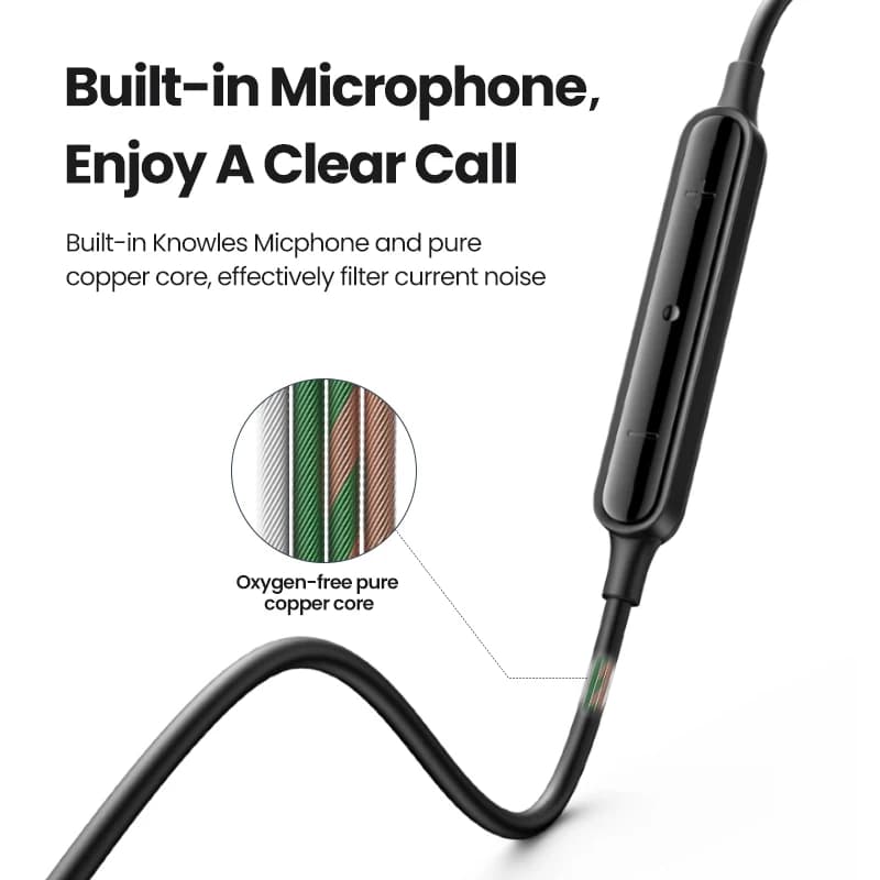 UGREEN Wired Earphone With Microphone In Ear 3.5mm Noise Cancelling USB Type C Lightning Earphones For iPhone 15 Pro Max Xiaomi - 3