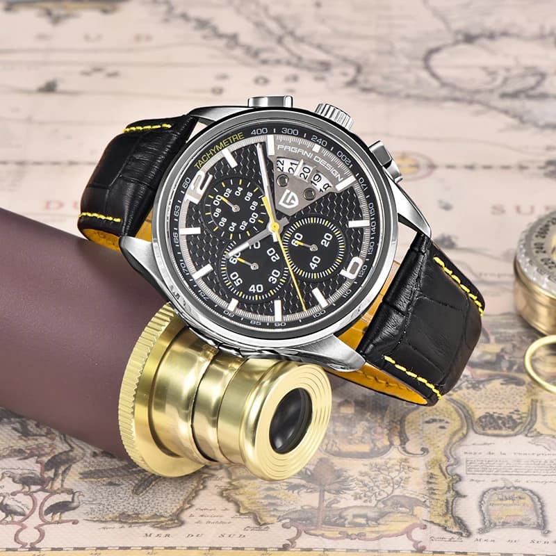 ساعات رجالية فاخرة من ماركة PAGANI DESIGN ساعة يد رياضية أنيقة كرونوغراف كوارتز مقاومة للماء للرجال - 3