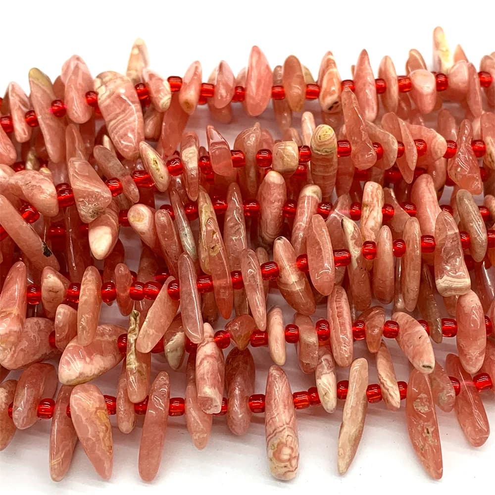 Veemake Slabs Slices Stick Teeth Drill Side Comb Beads Kyanite Aquamarine Rhodochrosite Chrysocolla Chrysoprase Moonstone C3 - 6