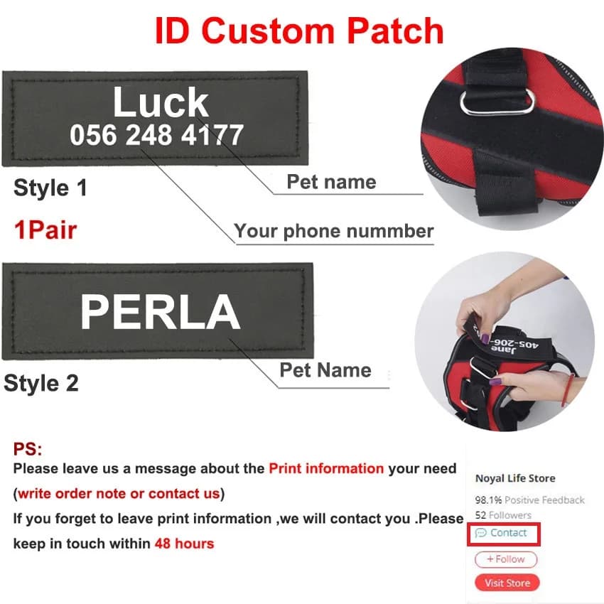 Dog Harness Reflective Breathable Adjustable Pet Harness For Dog Vest ID Custom Patch Outdoor Walking Dog Supplies - 5