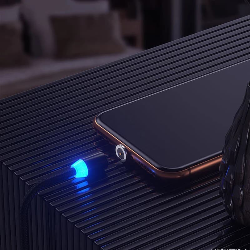 LED Magnetic USB Cable 2.4A Fast Charging Type C Cable Magnet Charger Data Charge Micro USB Cable Mobile Phone Cable USB Cord - 5