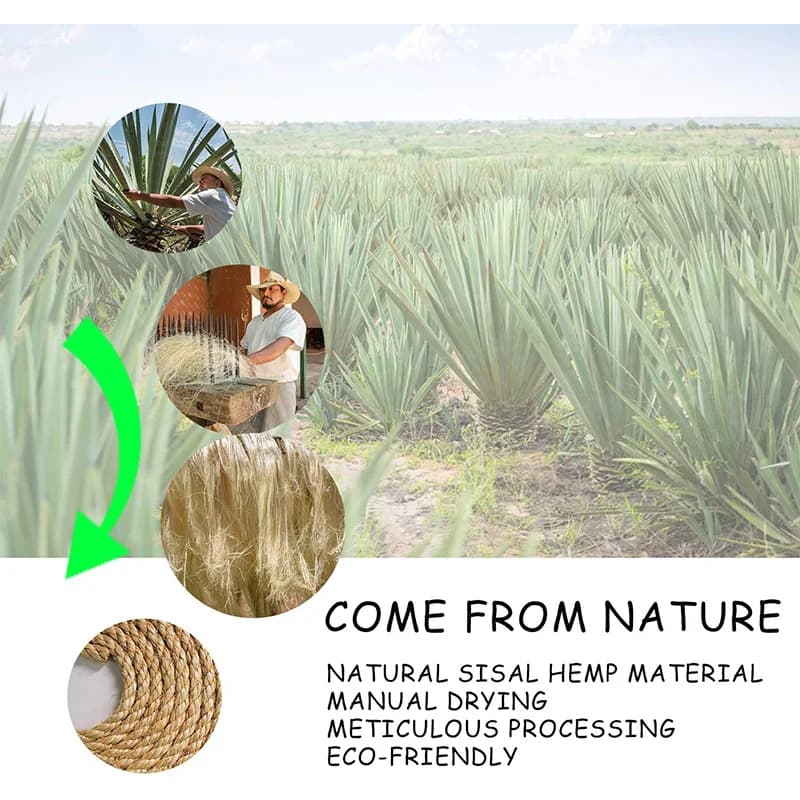 حبل سيزال طبيعي للقطط بقطر 6 مم لاستبدال عمود الخدش - 2