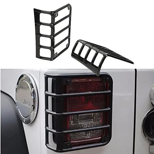 set Lamp Hoods Car Headlight Rear Tail Lamp Signal Light Guard Cover For Jeep Wrangler JK 2007-2017 - 2