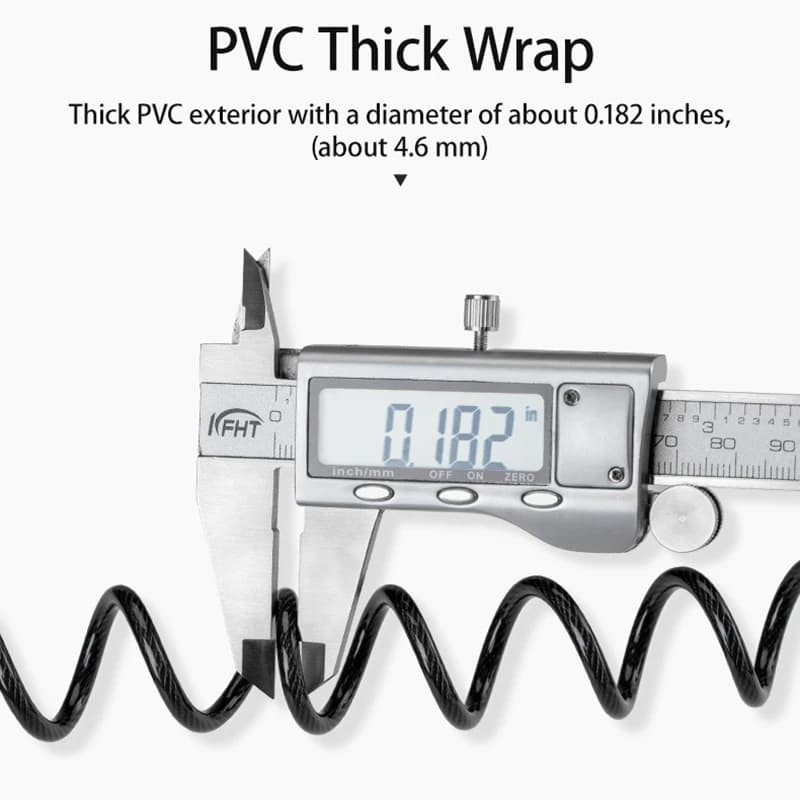 قفل ROCKBROS صغير بكلمة مرور مضاد للسرقة للدراجات، قفل سلك فولاذي متين، قفل خوذة، سلسلة قفل إطار الدراجة، إكسسوارات دراجات - 4