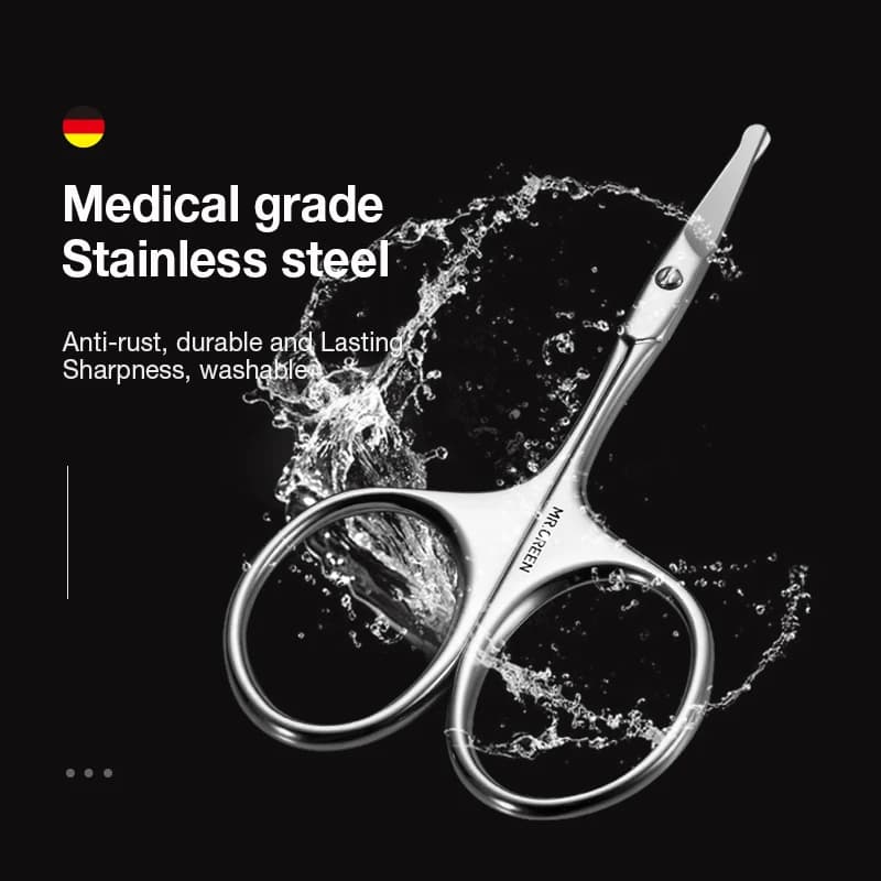 مقص شعر الوجه من MR.GREEN مقص احترافي من الفولاذ المقاوم للصدأ لتشذيب الشارب وشعر الأنف واللحية والحاجبين والرموش - 5