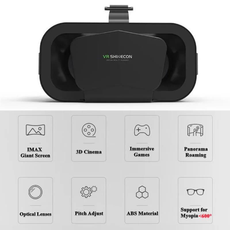 Original G10 IMAX Giant Screen VR Glasses 3D Virtual Reality Box Google Cardboard Helmet for 4.7-7" Smartphone,Matching Joystick - 4