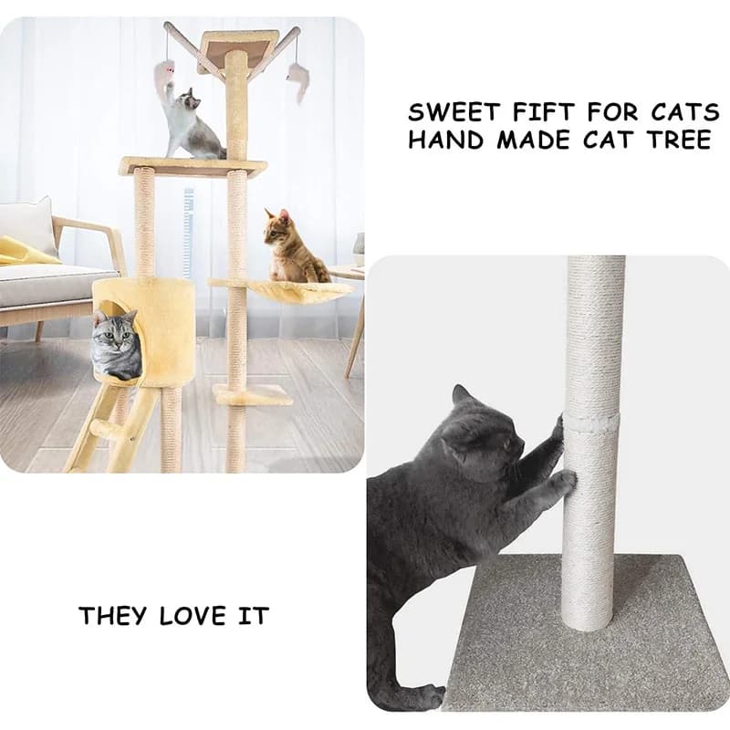 حبل سيزال طبيعي للقطط بقطر 6 مم لاستبدال عمود الخدش - 4