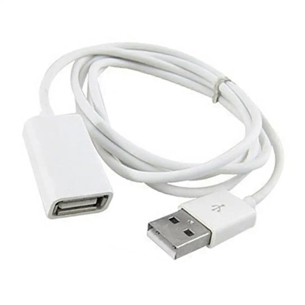 كابل تمديد USB 2.0 من ذكر إلى أنثى بطول 1 متر، مصنوع من PVC أبيض معدن، مناسب لأجهزة المحور - 3