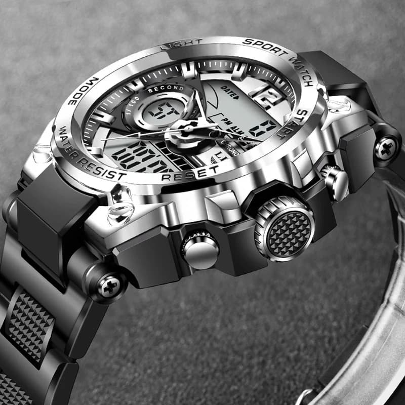 LIGE Digital Men Military Watch 50m Waterproof Wristwatch LED Quartz Clock Sport Watch Male Big Watches Men Relogios Masculino - 3