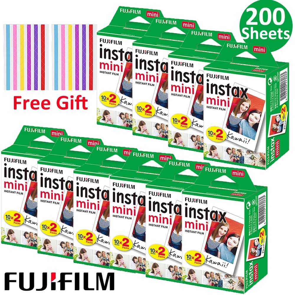 20-100 sheets Fuji Fujifilm Instax Mini 11 Film White Edge Photo Paper Films 10-200 pcs For Instant Mini 12 9 8 7s 25 50s Camera
