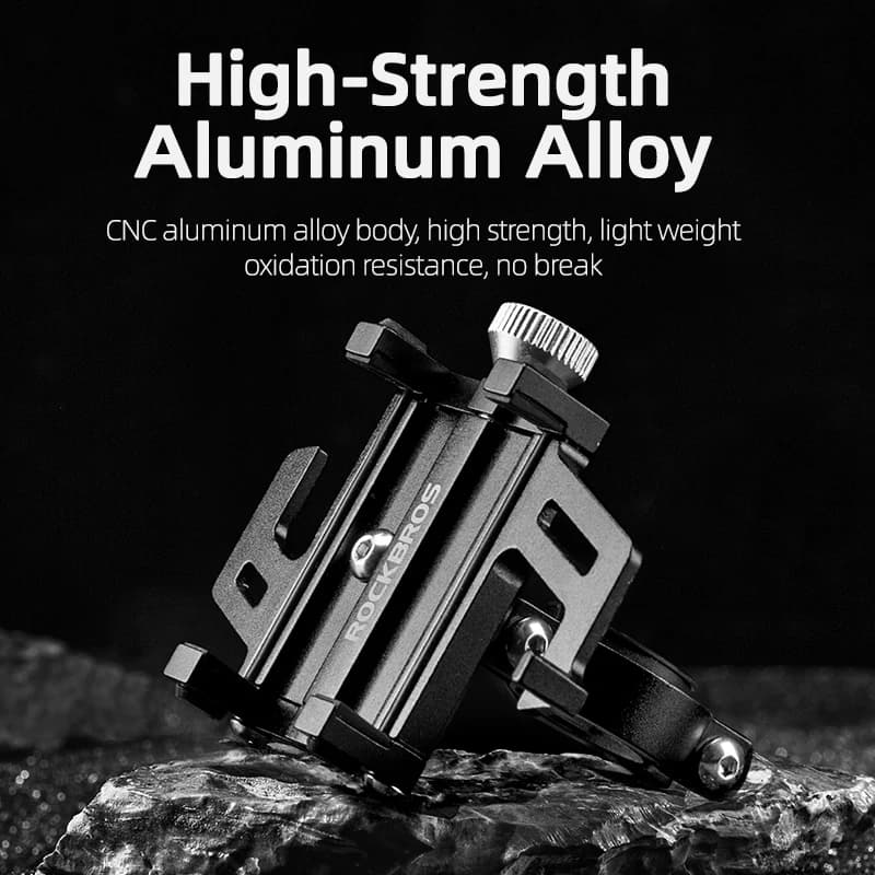 ROCKBROS Phone Holder Motorcycle Electric Bicycle Smartphone CNC Aluminum Alloy Bracket Five Claws Mechanical Bike Phone Holder - 4