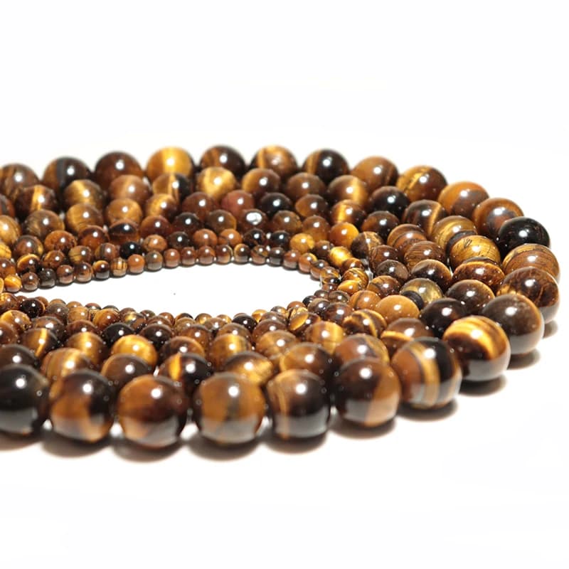 4mm/6mm/8mm/10mm/12mm/14mm Real Natural Tiger eye Stone Beads For Jewelry Making Brown Smooth Beaded Armbandjes Maken Perles - 4